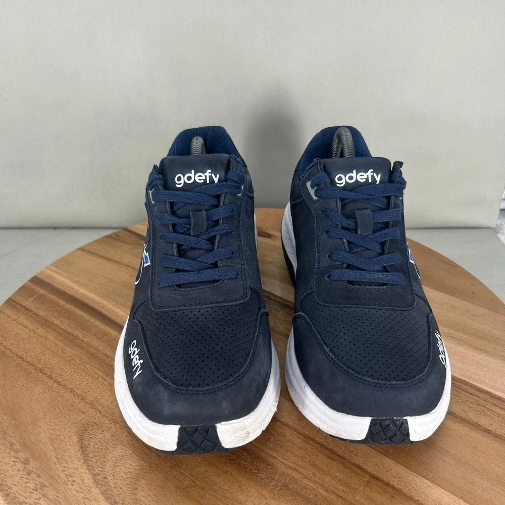 Gravity Defyer G-Defy Mens 10 Blue Leather Walking Shoes TB9023MWU-W VersoShock